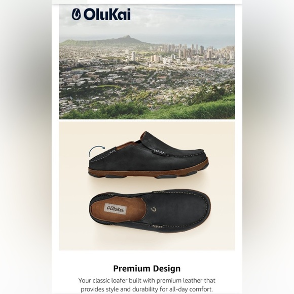 Olukai Kalia Kapa Brown Canvas Slip On Shoe Men's US 8 - Picture 8 of 8